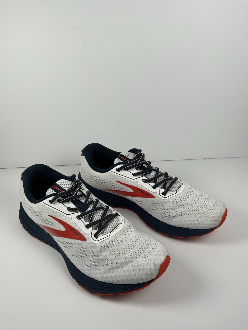 Brooks Anthem 4 Men’s Size 11.5 D White Orange Running Shoes - Picture 2 of 13